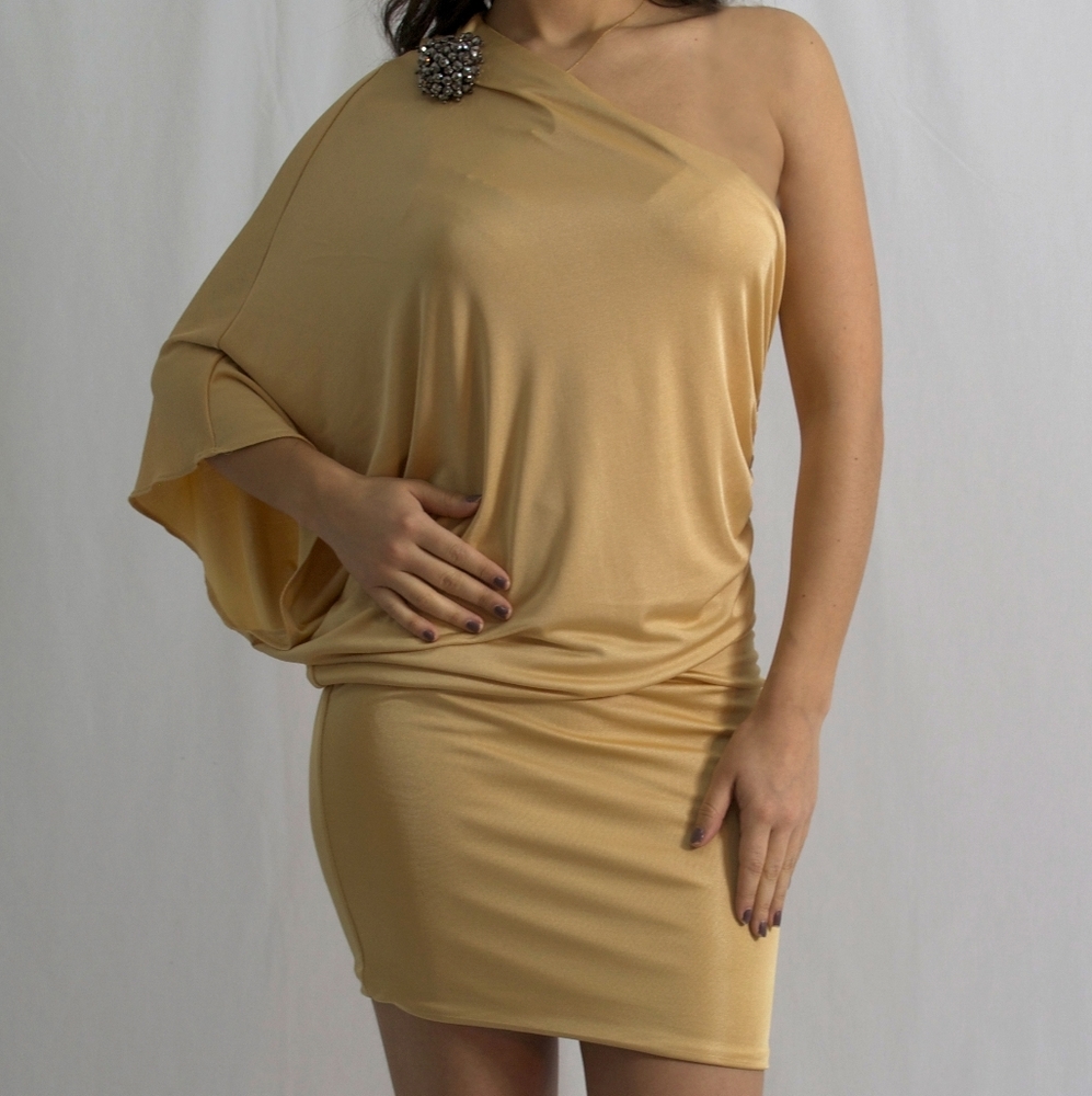 Staying Golden gorgeous mini dress